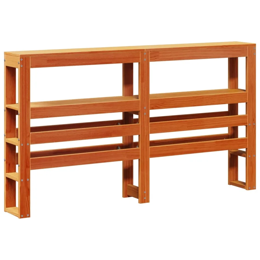 Cadre de lit avec tête de lit cire marron 140x190cm bois de pin - 6