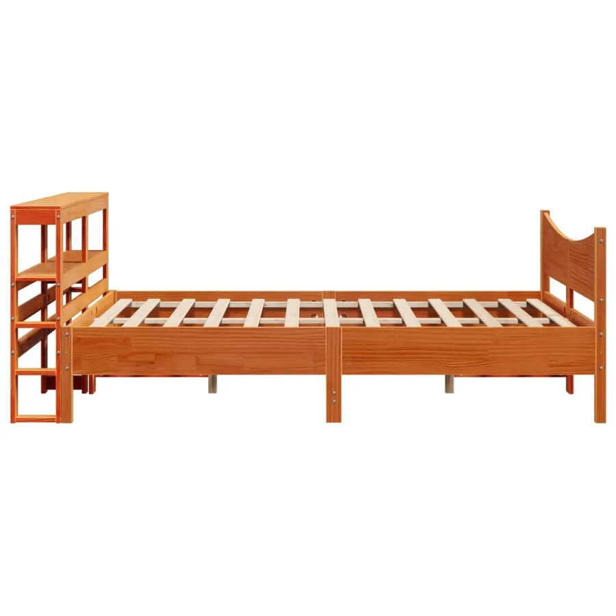 Cadre de lit avec tête de lit cire marron 140x190cm bois de pin - 7