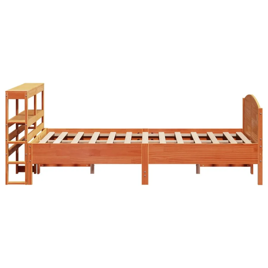 Cadre de lit sans matelas cire marron 140x200cm bois pin massif - 5