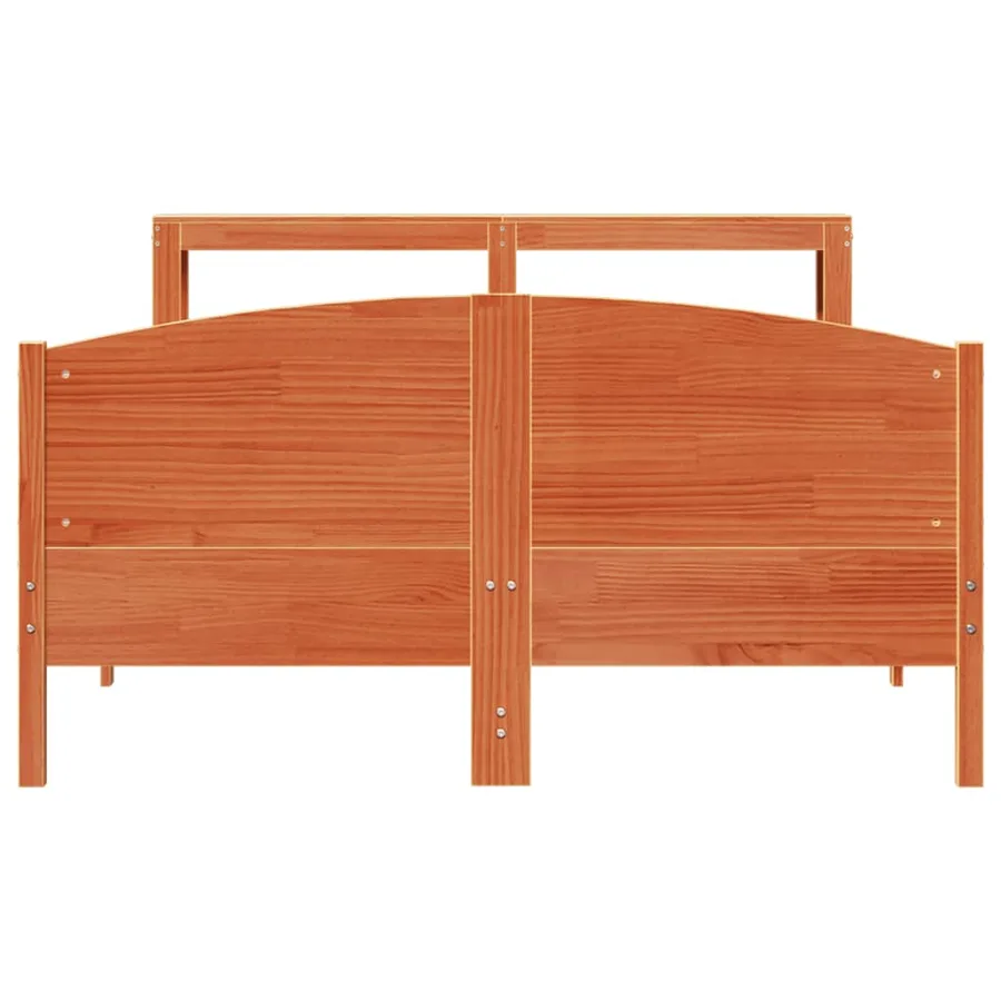 Cadre de lit sans matelas cire marron 140x190cm bois pin massif - 4