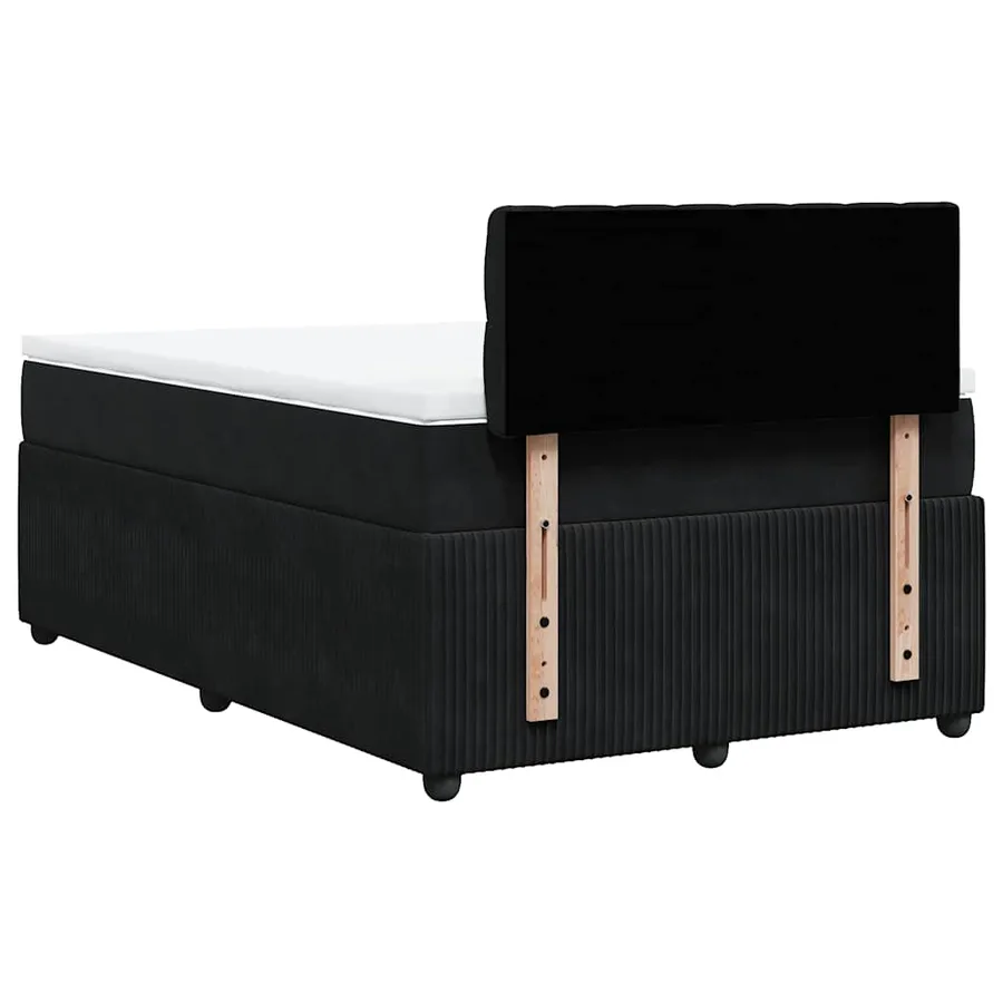 Sommier à lattes de lit avec matelas Noir 120x200 cm Velours - 8