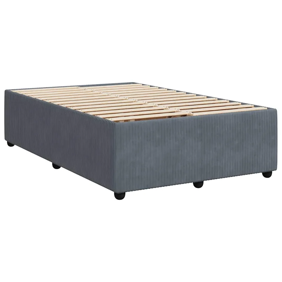 Sommier à lattes de lit et matelas Gris foncé 120x200cm Velours - 9