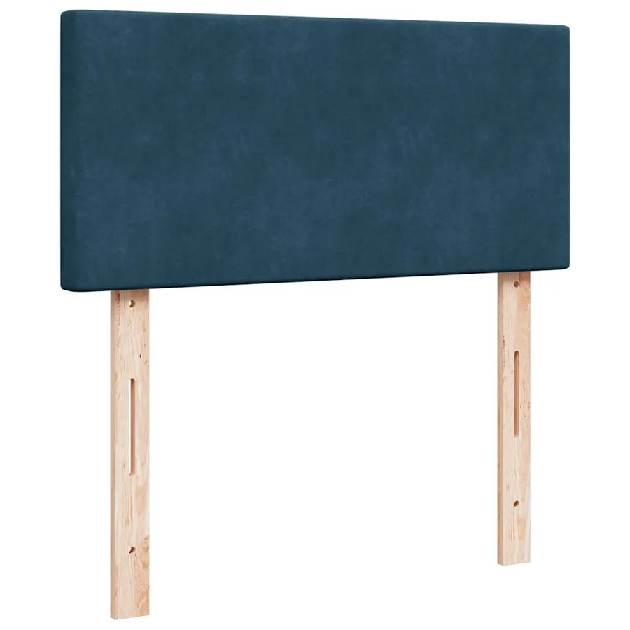 Sommier à lattes de lit avec matelas bleu 90x200 cm velours - 12