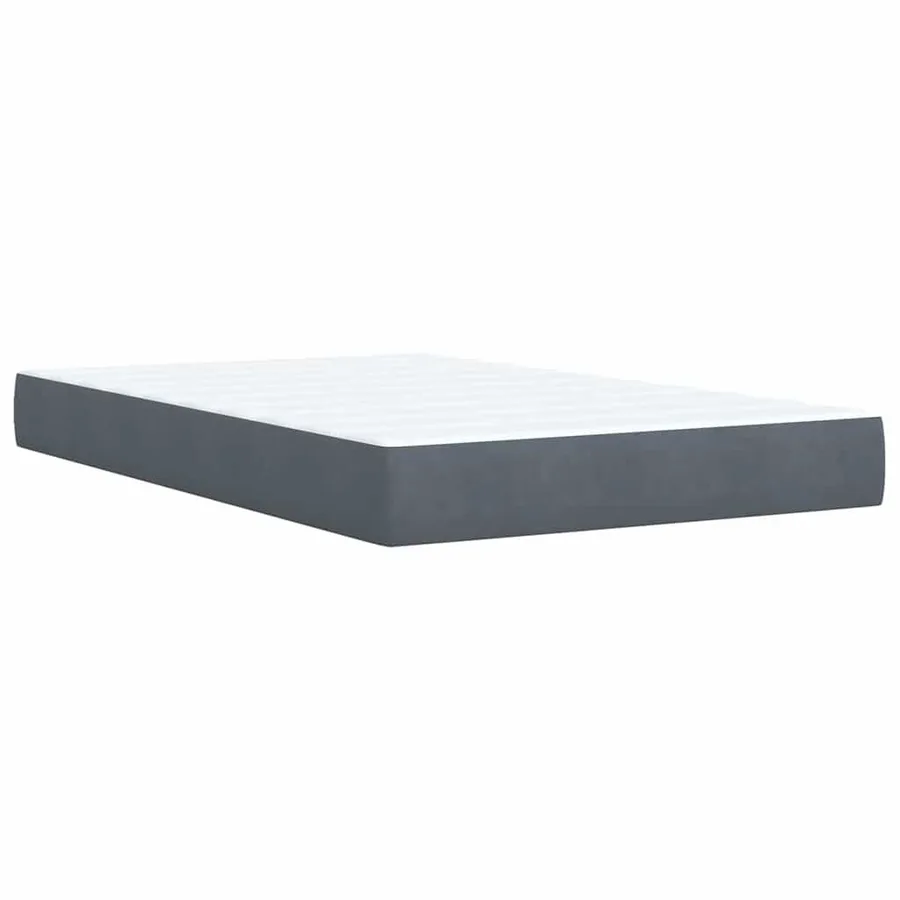 Sommier à lattes de lit et matelas gris foncé 120x190cm velours - 10