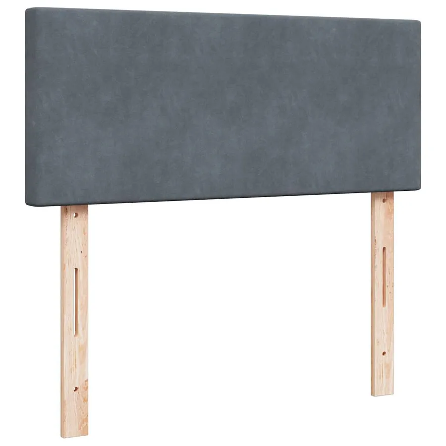 Sommier à lattes de lit et matelas gris foncé 120x190cm velours - 12