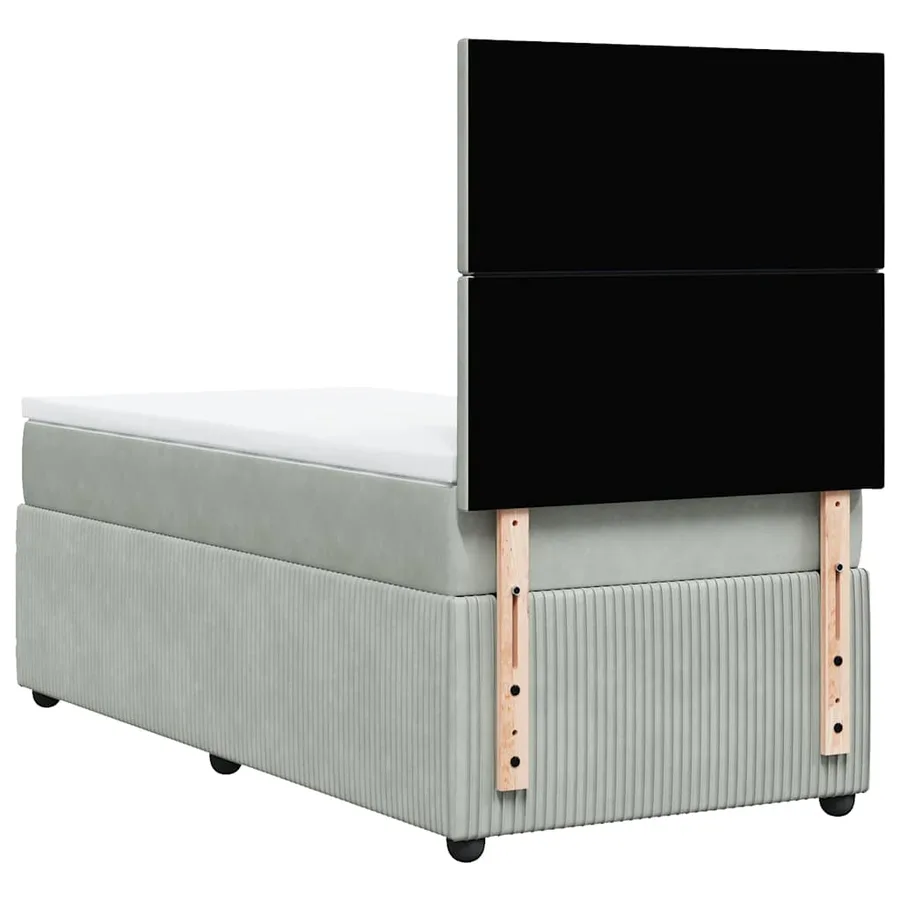 Sommier à lattes de lit et matelas Gris clair 90x200 cm Velours - 8
