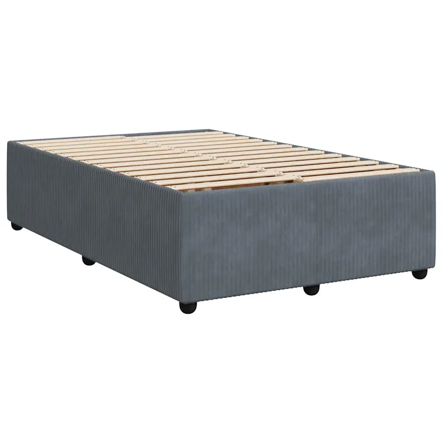 Sommier à lattes de lit et matelas gris foncé 120x190cm velours - 10