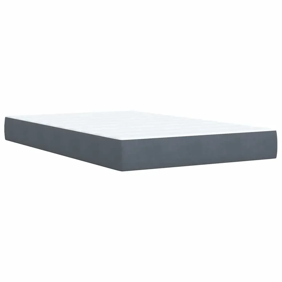 Sommier à lattes de lit et matelas gris foncé 120x190cm velours - 11