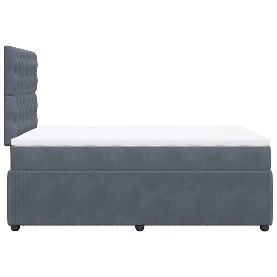 Sommier à lattes de lit et matelas gris foncé 120x190cm velours - 7