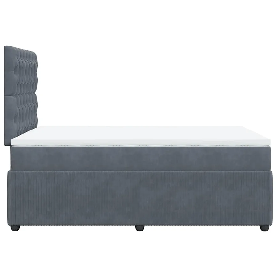 Sommier à lattes de lit et matelas Gris foncé 120x200cm Velours - 7