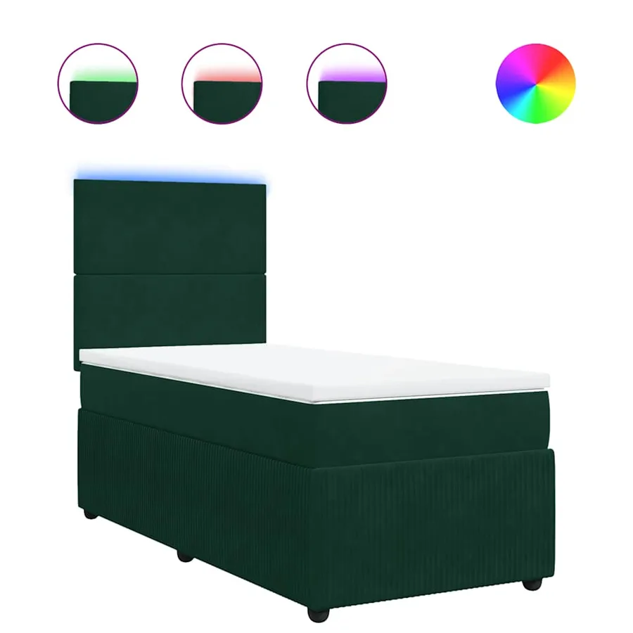 Sommier à lattes de lit avec matelas Vert foncé 90x190 cm - 2