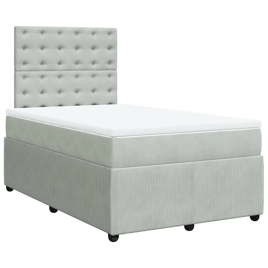 Sommier à lattes de lit et matelas Gris clair 120x200cm Velours - 3