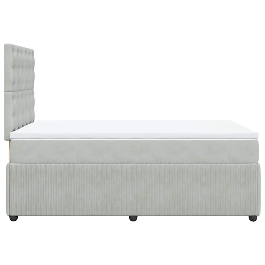 Sommier à lattes de lit et matelas Gris clair 120x200cm Velours - 7