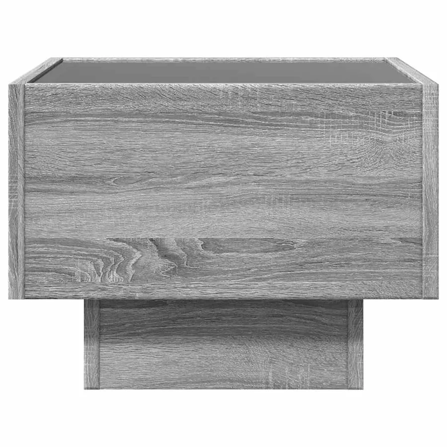 Table d'appoint et LED sonoma gris 40x40x30cm bois d'ingénierie - 6