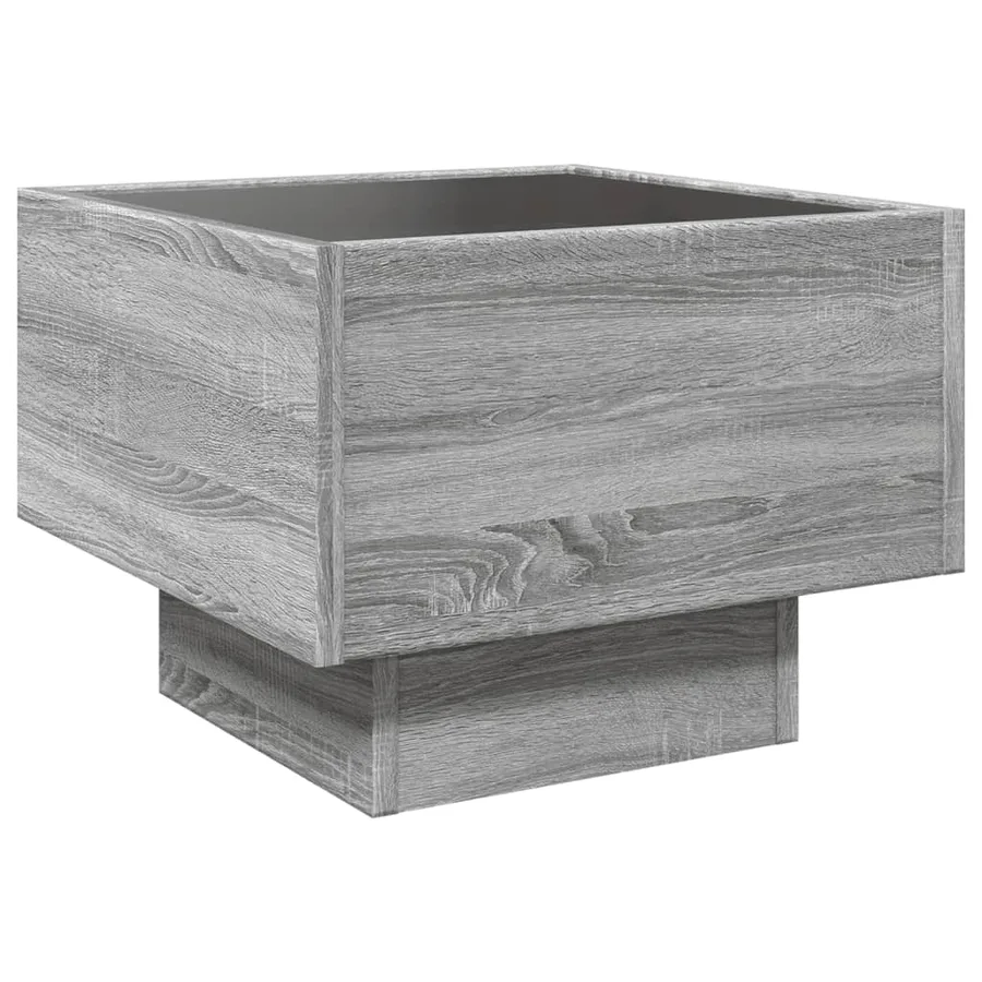 Table de chevet avec LED infini sonoma gris 40x40x30 cm - 8