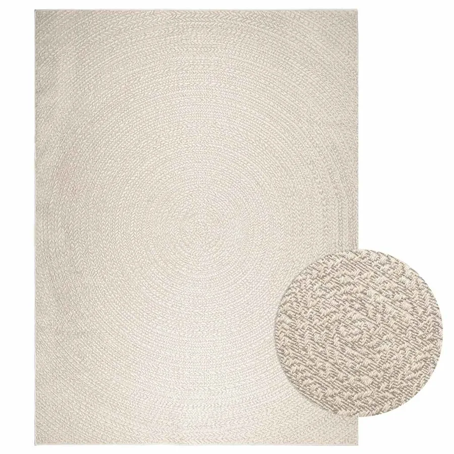 Tapis ZIZUR crème 240x340 cm aspect de jute intérieur extérieur