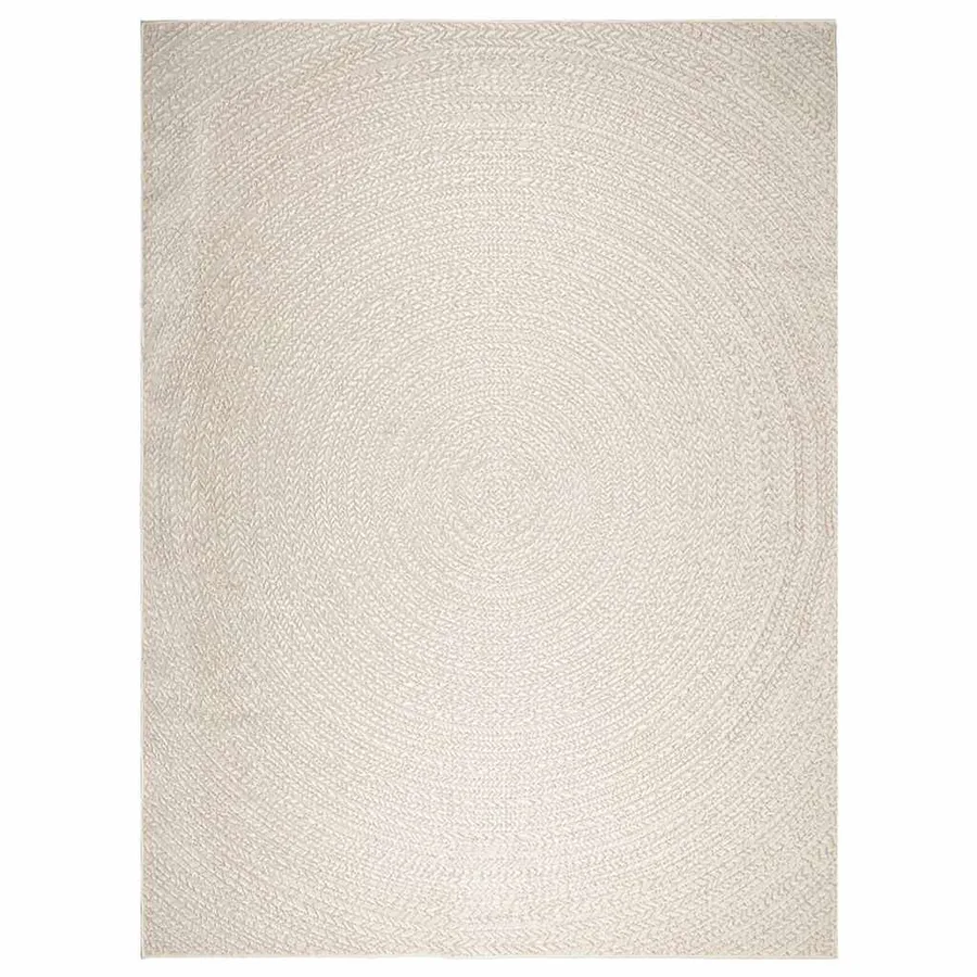 Tapis ZIZUR crème 240x340 cm aspect de jute intérieur extérieur - 3