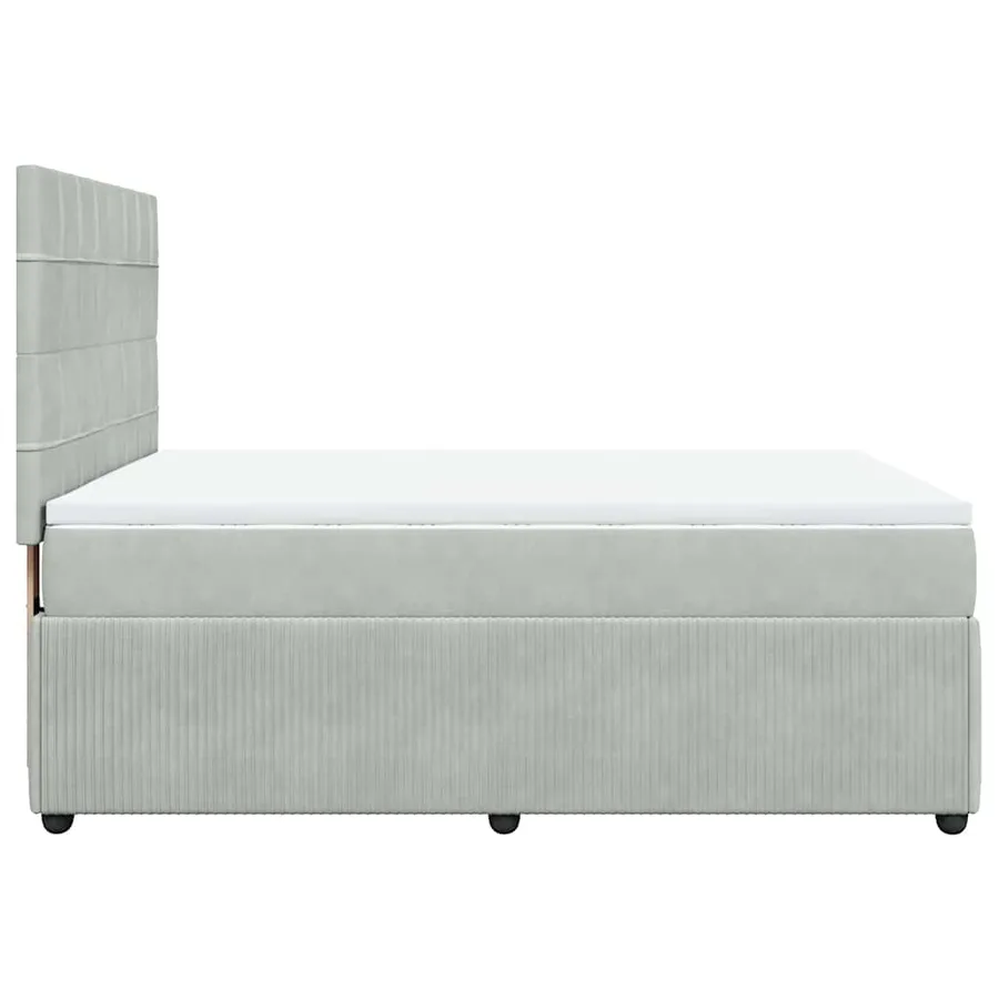Sommier à lattes de lit et matelas Gris clair 140x190cm Velours - 7