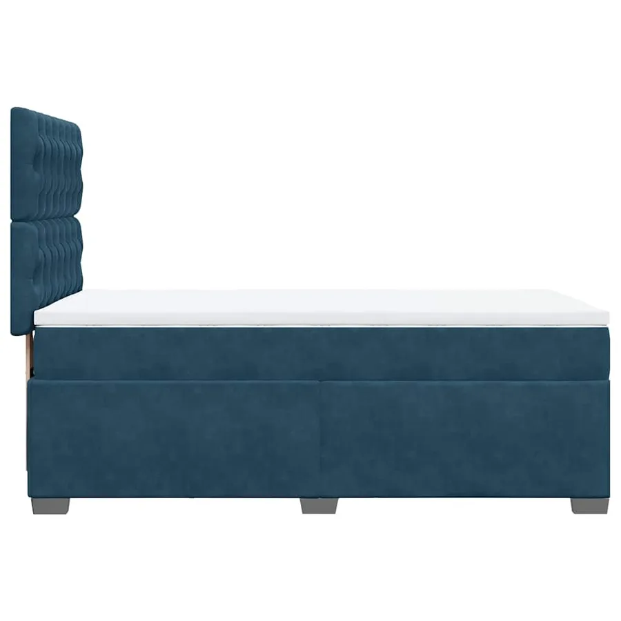 Sommier à lattes de lit avec matelas bleu 90x200 cm velours - 11