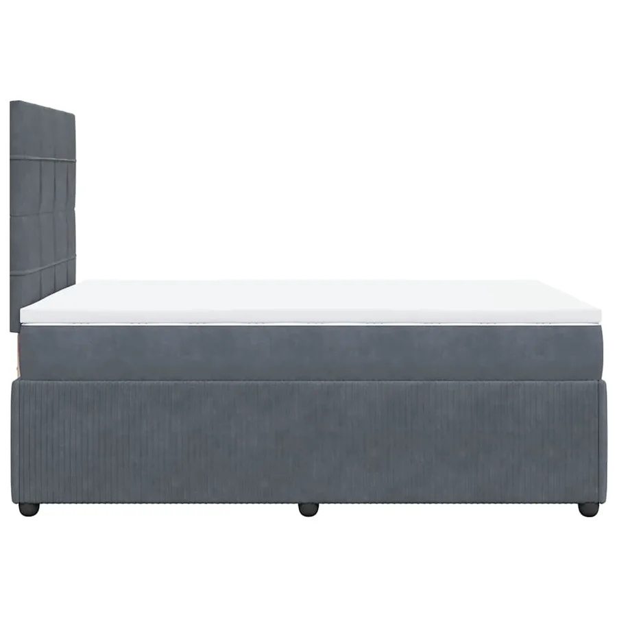 Sommier à lattes de lit et matelas gris foncé 120x190cm velours - 7