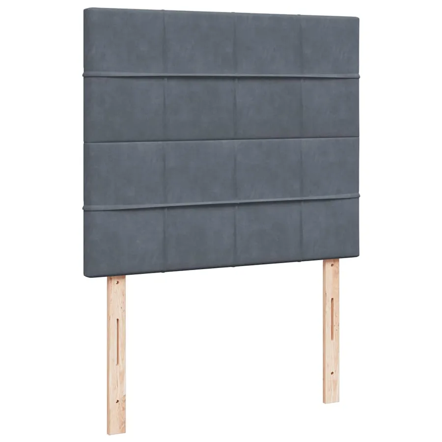 Sommier à lattes de lit et matelas gris foncé 120x190cm velours - 9