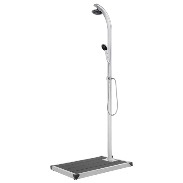 Douche de jardin avec base gris 220 cm Aluminium