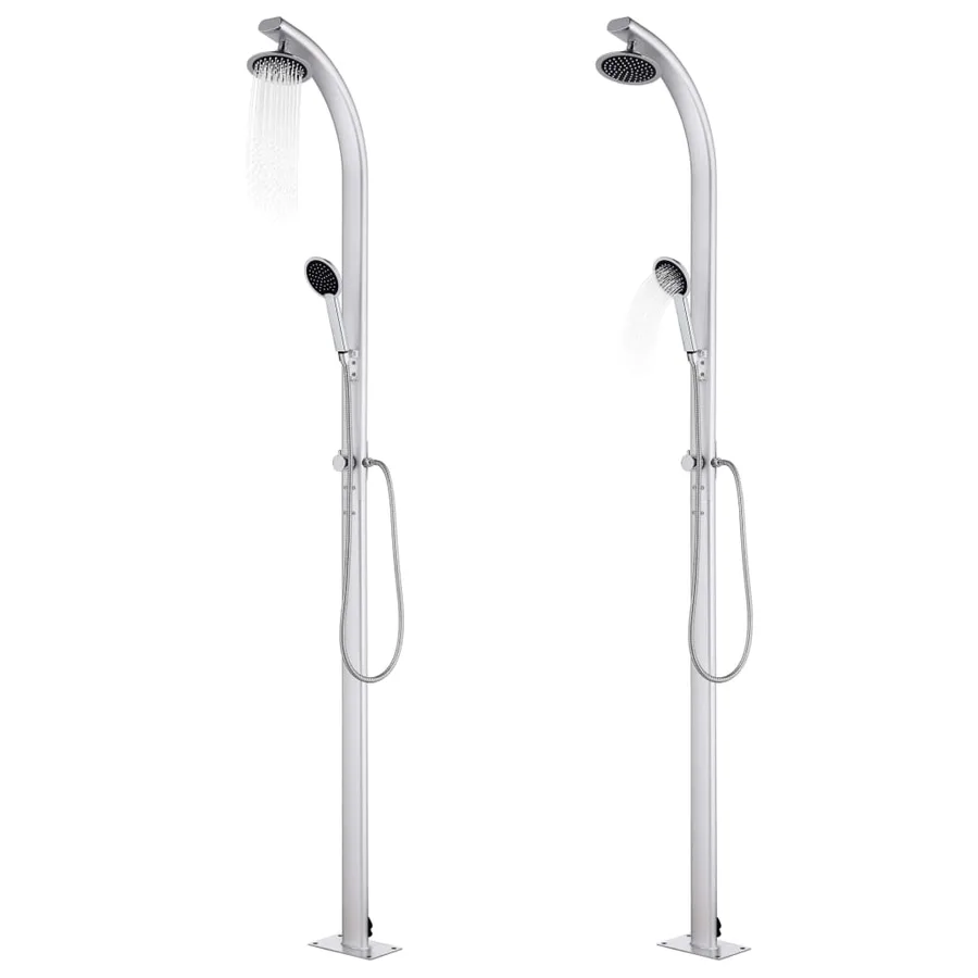 Douche de jardin avec base gris 220 cm Aluminium - 2