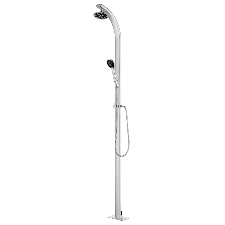 Garden Shower with Base Grey 220 cm Aluminium - 3
