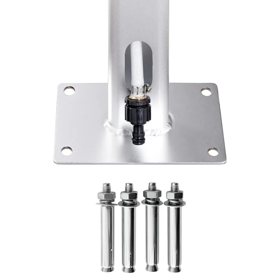 Garden Shower with Base Grey 220 cm Aluminium - 7