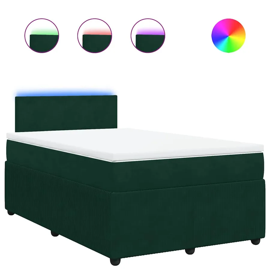 Sommier à lattes de lit et matelas Vert foncé 120x200cm Velours - 2