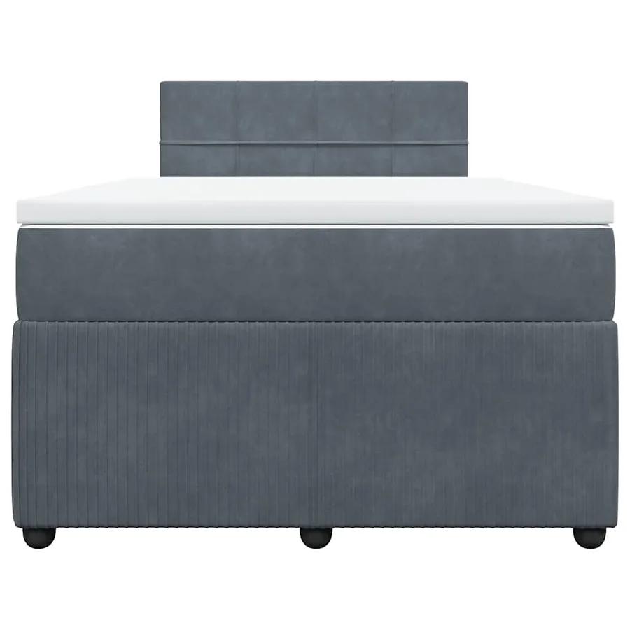 Sommier à lattes de lit et matelas Gris foncé 120x200cm Velours - 6