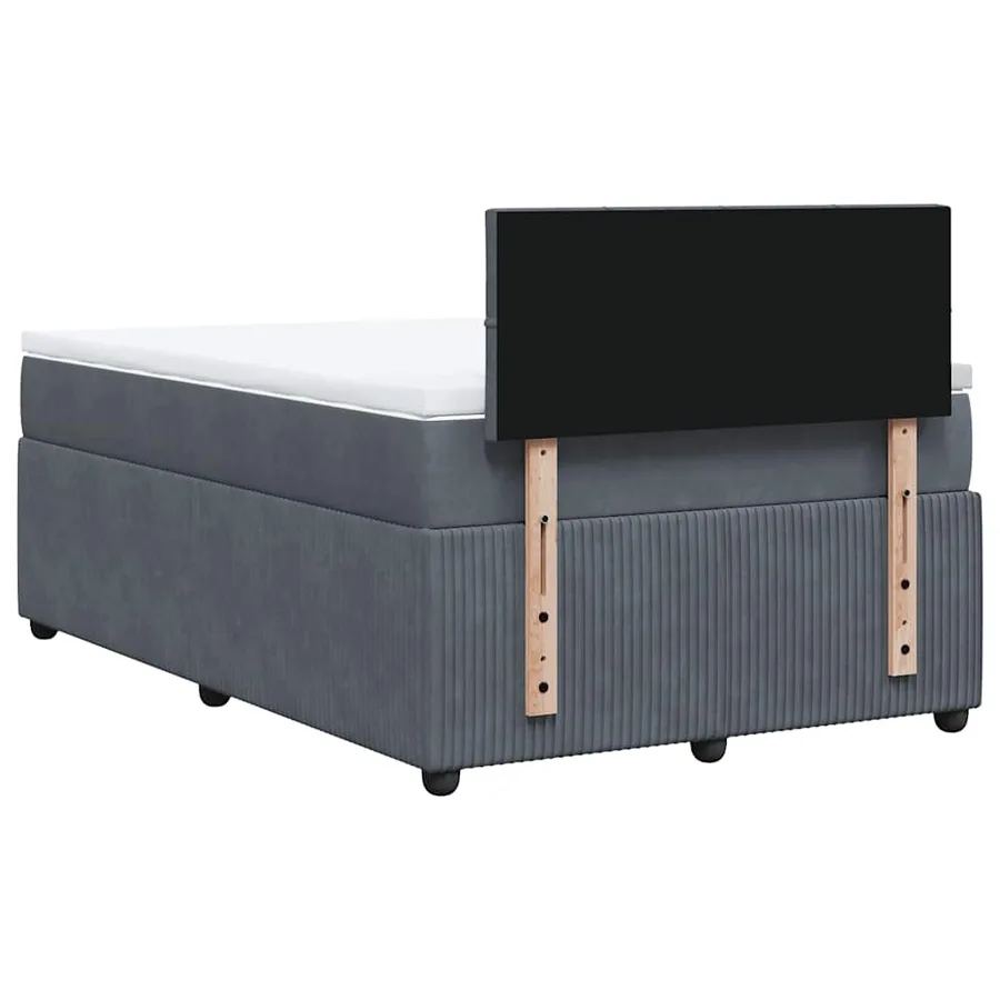 Sommier à lattes de lit et matelas Gris foncé 120x200cm Velours - 8