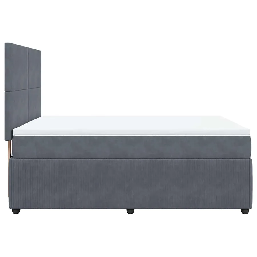 Sommier à lattes de lit et matelas Gris foncé 140x190cm Velours - 7