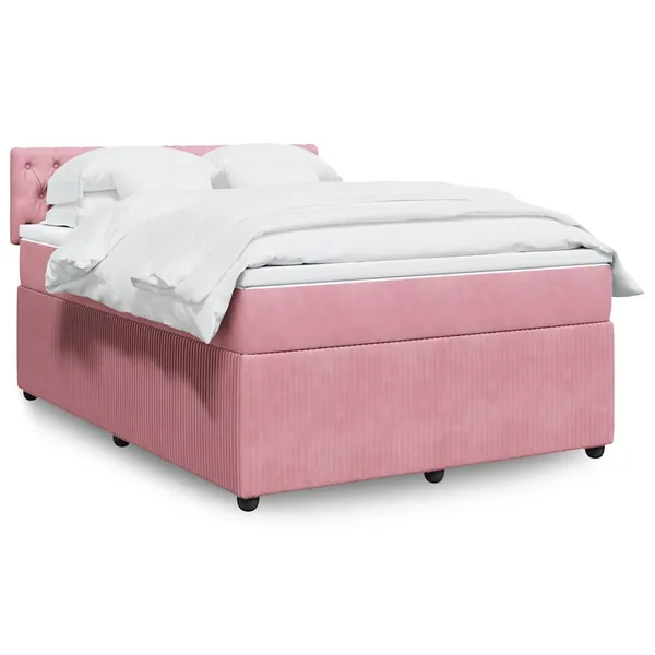 Sommier à lattes de lit avec matelas Rose 140x190 cm Velours