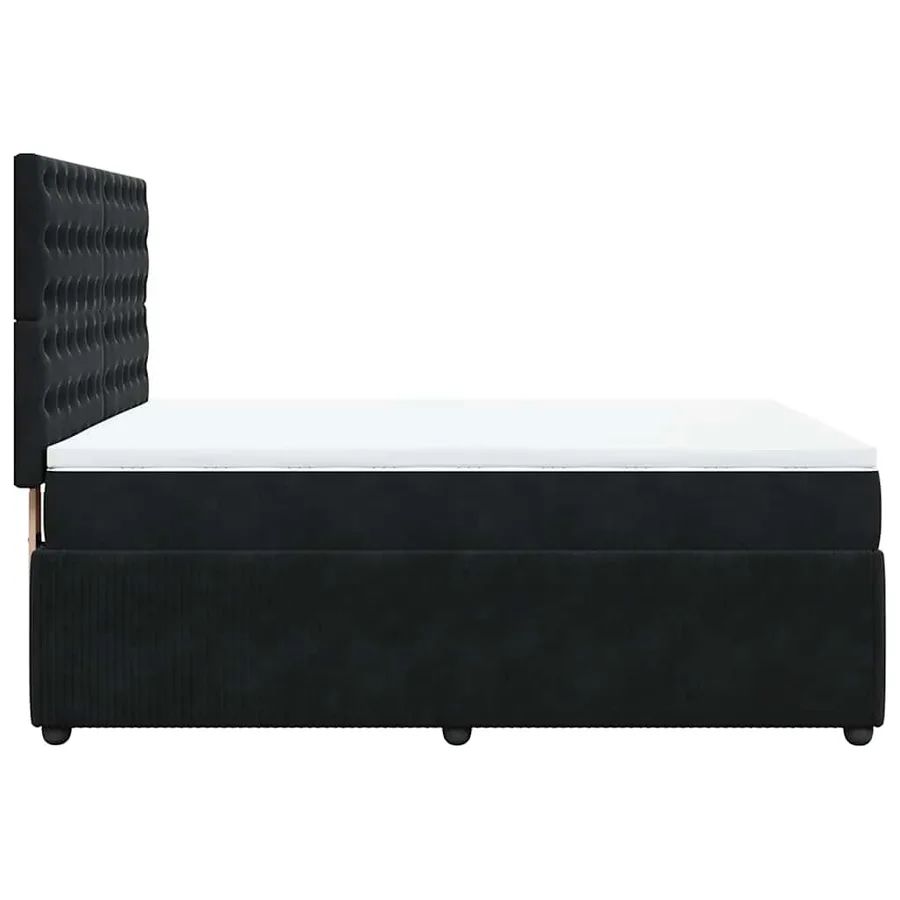 Sommier à lattes de lit avec matelas Noir 140x190 cm Velours - 7