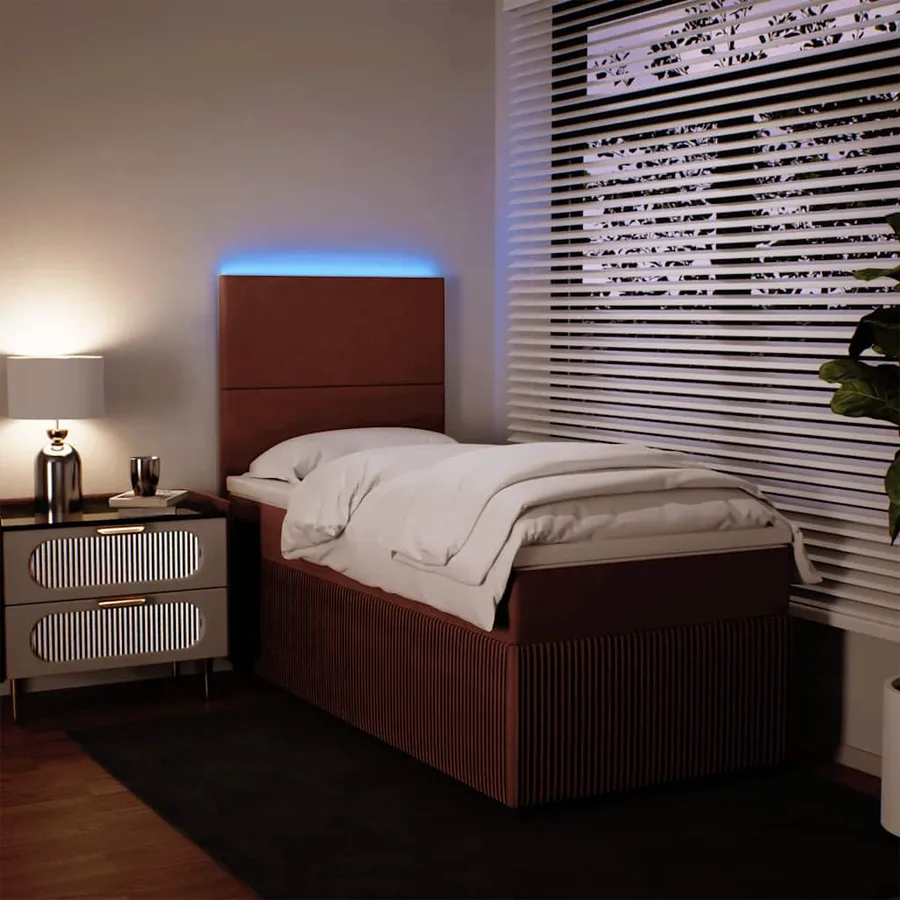 Sommier à lattes de lit avec matelas Rose 90x190 cm Velours - 4
