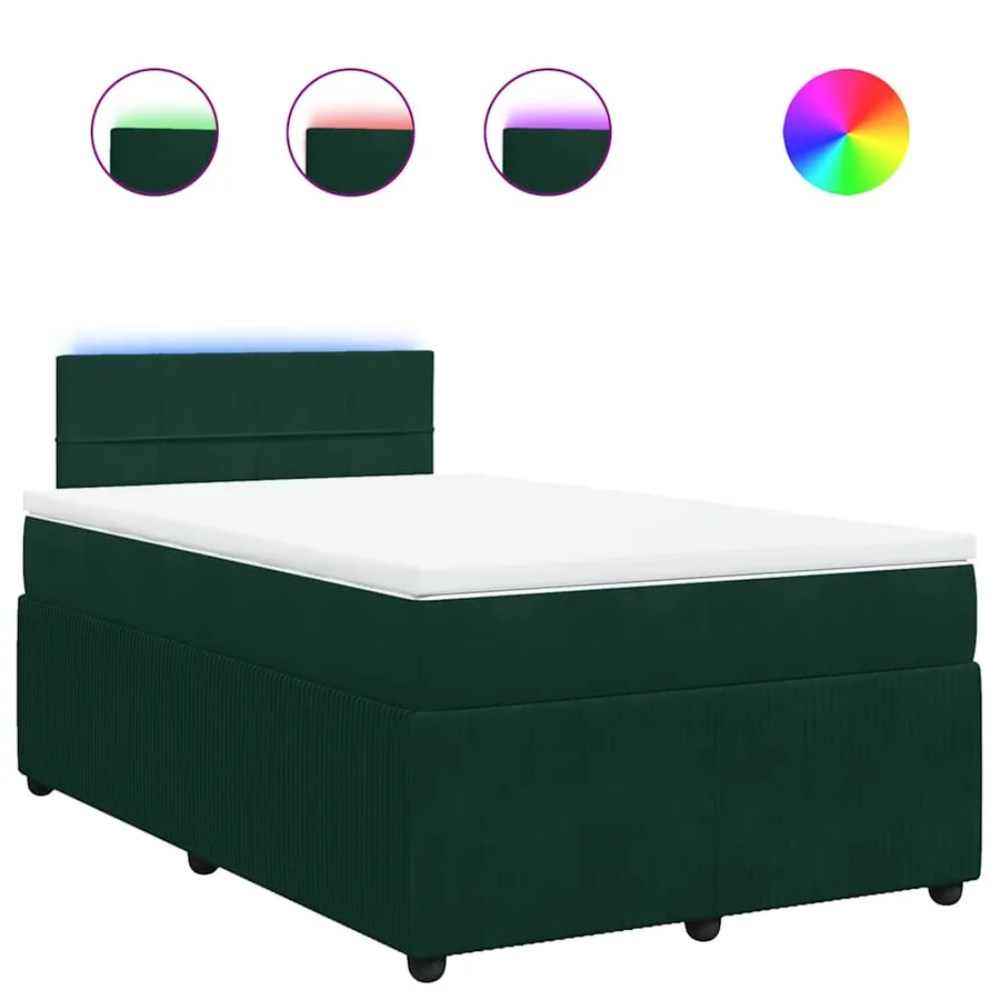 Sommier à lattes de lit et matelas Vert foncé 120x200cm Velours - 2