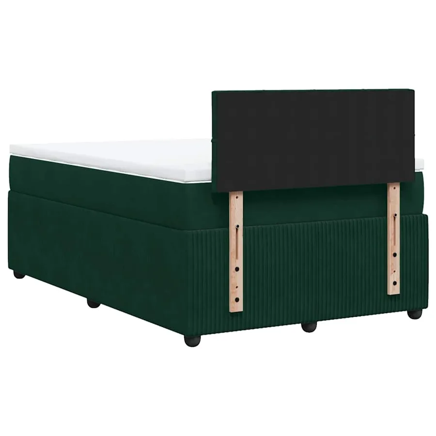 Sommier à lattes de lit et matelas Vert foncé 120x200cm Velours - 8
