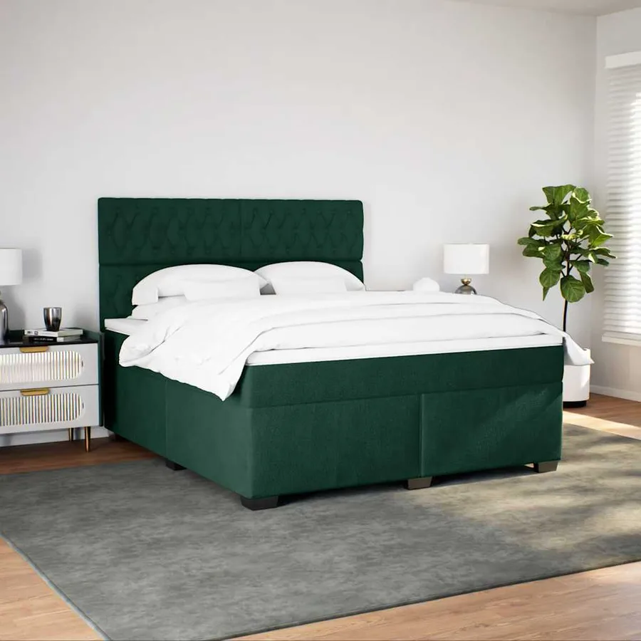 Sommier à lattes de lit et matelas Vert foncé 180x200cm Velours - 5