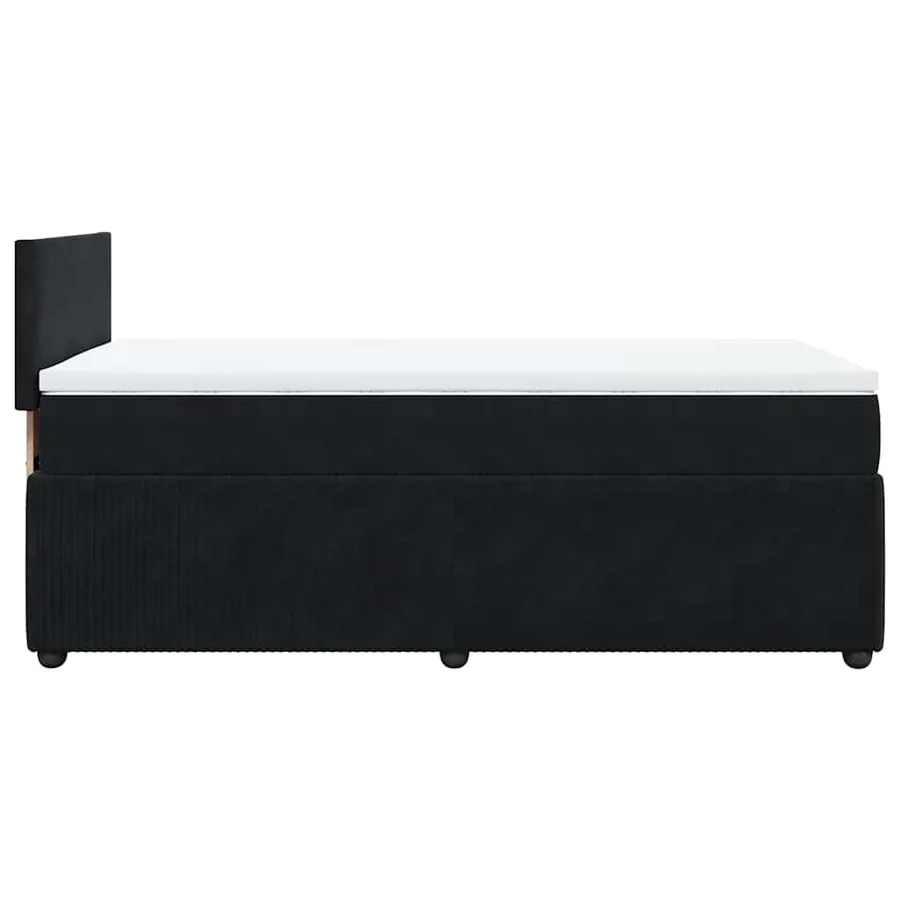 Sommier à lattes de lit avec matelas Noir 90x200 cm Velours - 7