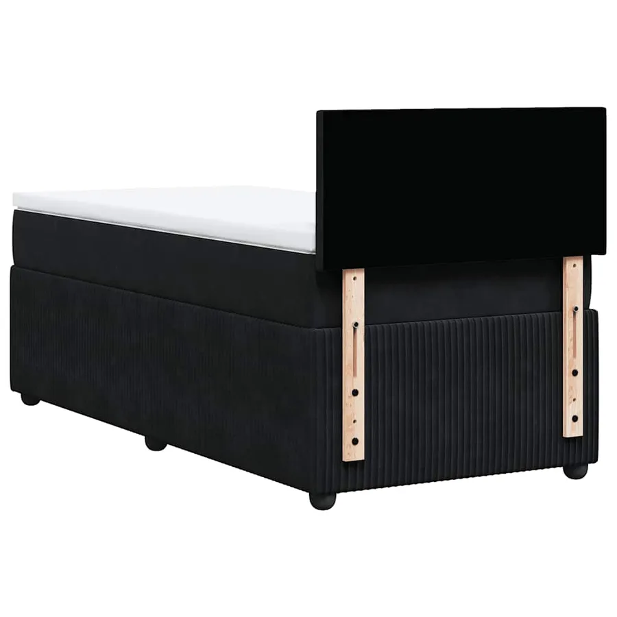 Sommier à lattes de lit avec matelas Noir 90x200 cm Velours - 8