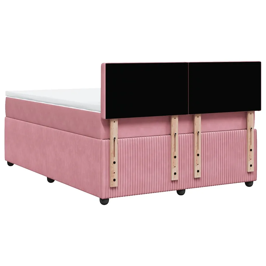 Sommier à lattes de lit avec matelas Rose 140x190 cm Velours - 8