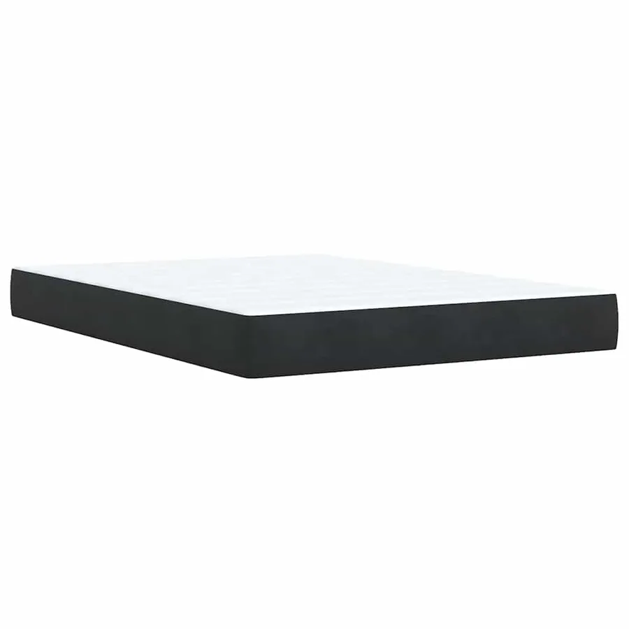 Sommier à lattes de lit avec matelas Noir 140x190 cm Velours - 11