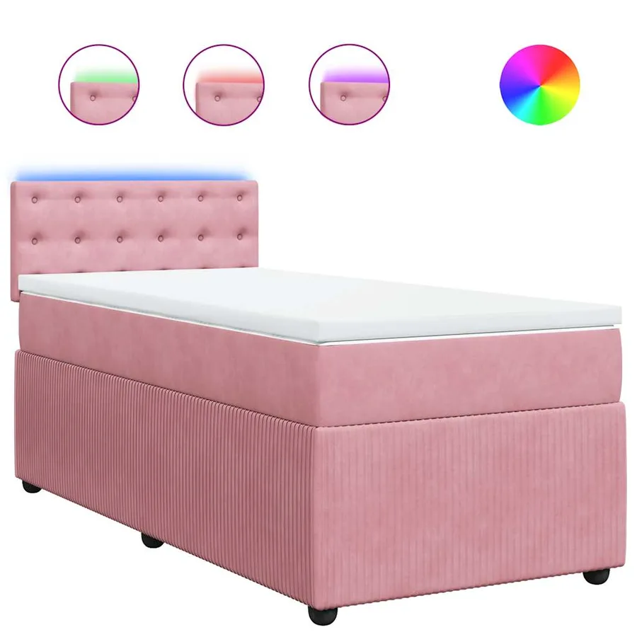 Sommier à lattes de lit avec matelas Rose 90x200 cm Velours - 2