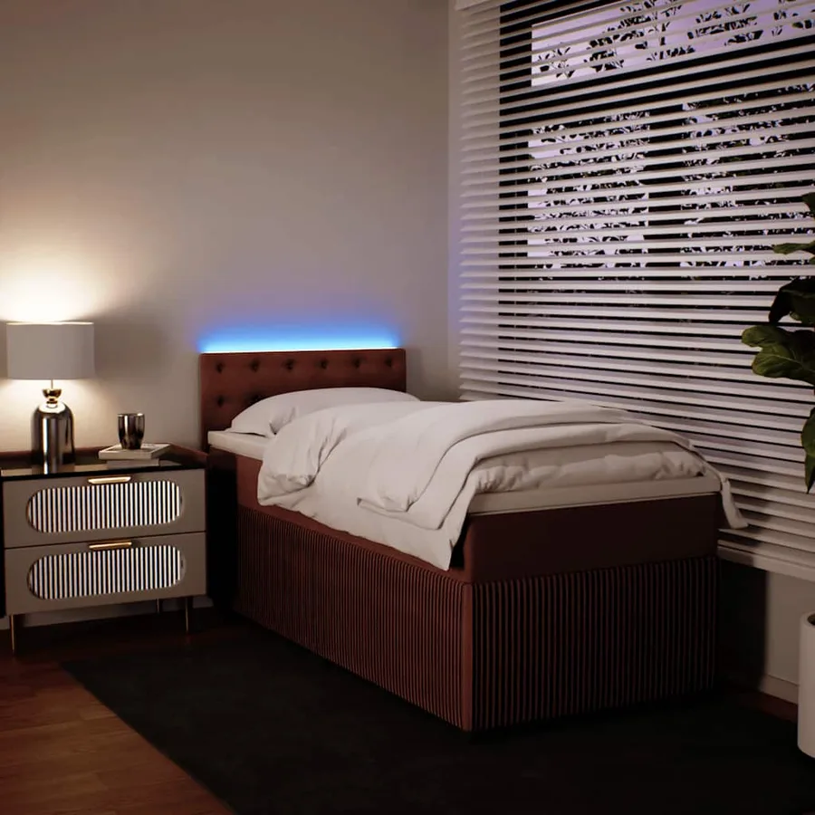 Sommier à lattes de lit avec matelas Rose 90x200 cm Velours - 5