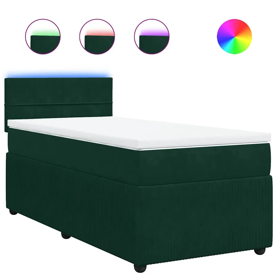 Sommier à lattes de lit avec matelas Vert foncé 90x190 cm - 2