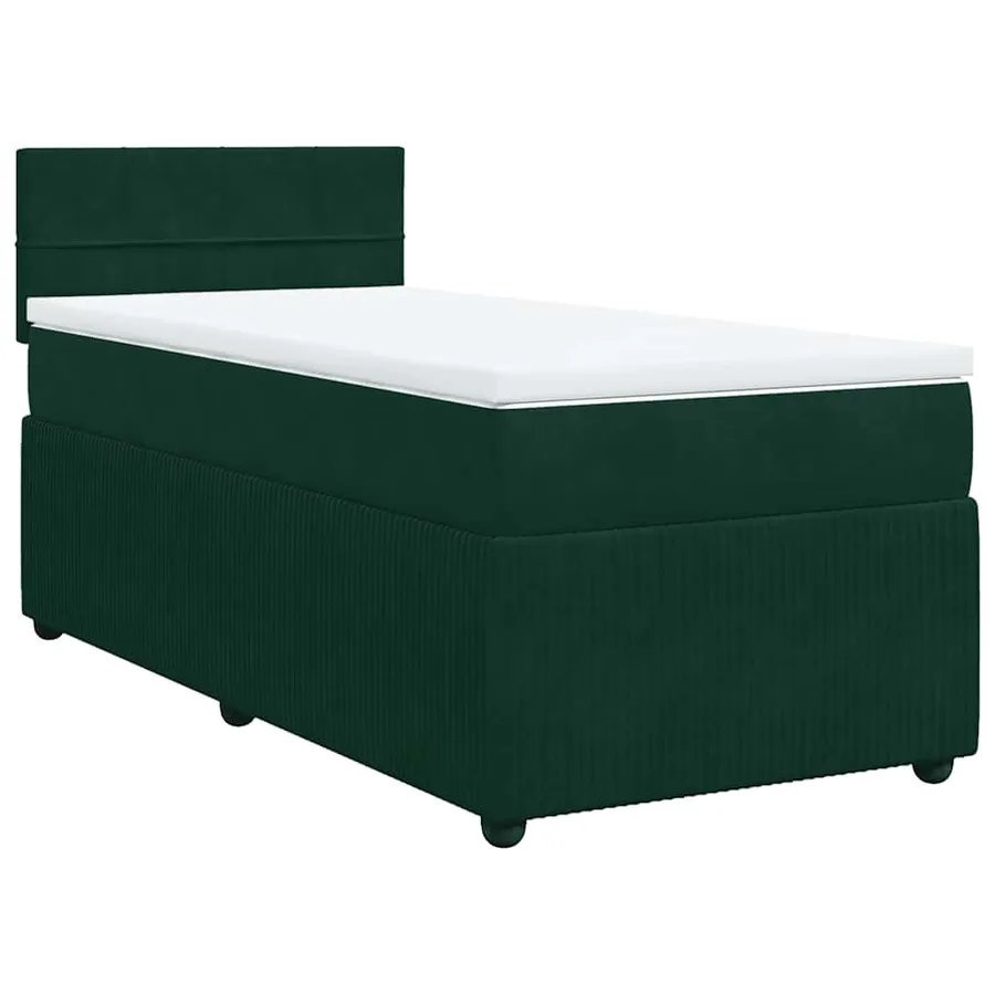Sommier à lattes de lit avec matelas Vert foncé 90x190 cm - 3