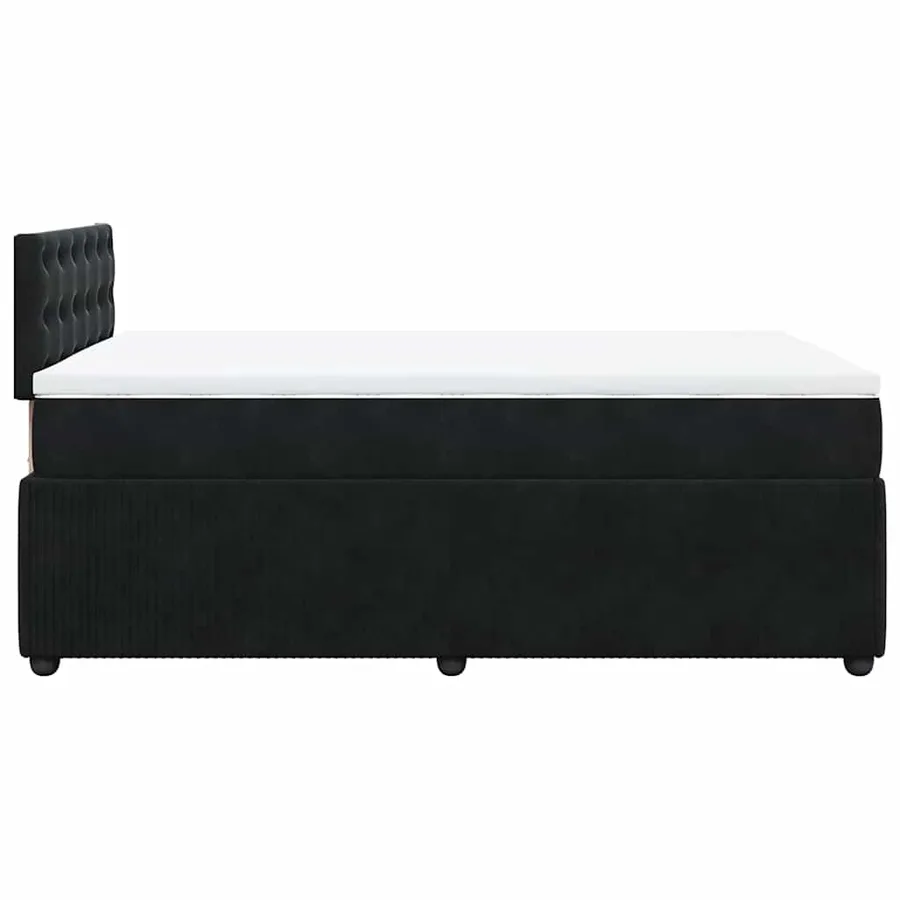 Sommier à lattes de lit avec matelas Noir 120x200 cm Velours - 7
