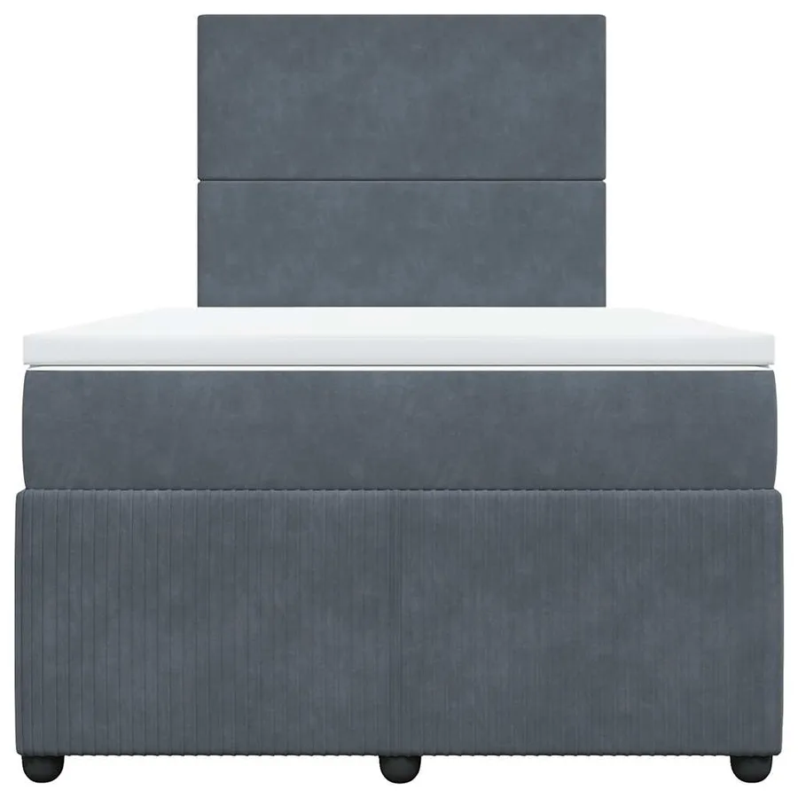 Sommier à lattes de lit et matelas gris foncé 120x190cm velours - 4