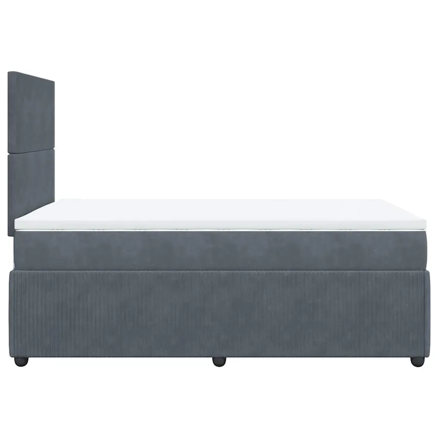 Sommier à lattes de lit et matelas gris foncé 120x190cm velours - 5